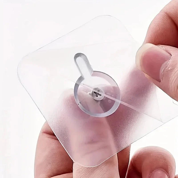 Vielseitige, transparente Haken (10er Set) für leichte Dekoration. Selbstklebend, stark & bohrfrei ohne Rückstände.
