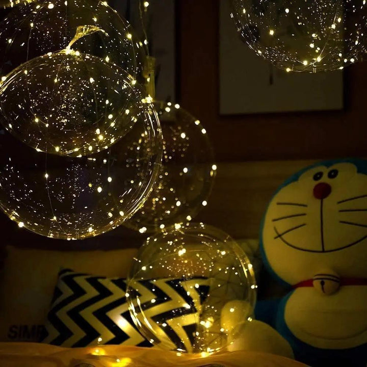 Batteriebetriebenes 10er LED Ballon Set, warmweiß. Festliche Party Deko & Stimmungslicht für Feiern.