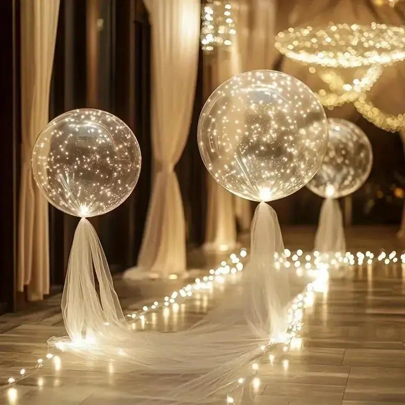 Wiederverwendbares 10er LED Ballon Set, warmweiß. Vielseitige Party Deko & Stimmungslicht, batteriebetrieben.