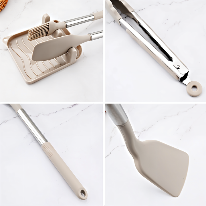 Küchenutensilien-Set aus hochwertigem, hitzebeständigem Silikon, unverzichtbar für Hobbyköche.