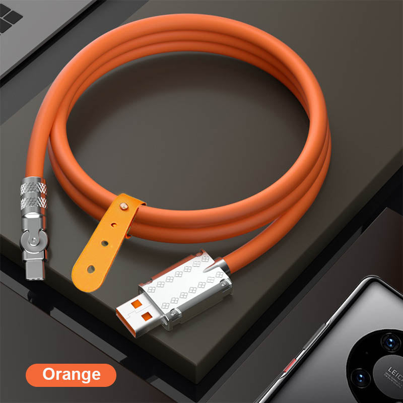 Flexibles 180° drehbares 120W Ladekabel für Smartphones. Ermöglicht schnelle Ladung & Komfort beim Zocken.
