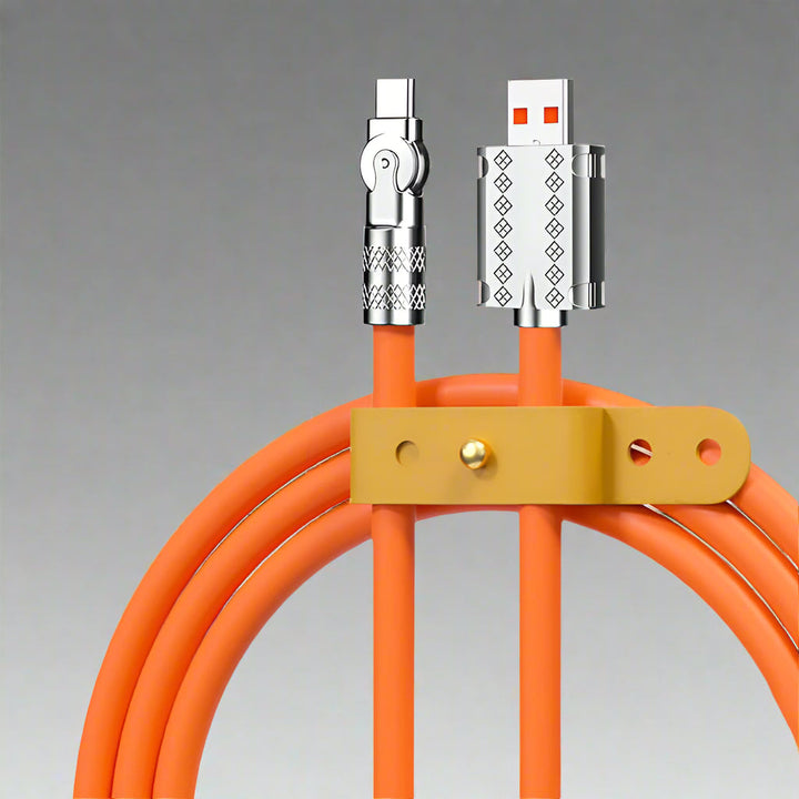 Hochwertiges 120W Schnellladekabel mit 180° Drehfunktion. Ideal für Type-C & iPhone Schnellladung.