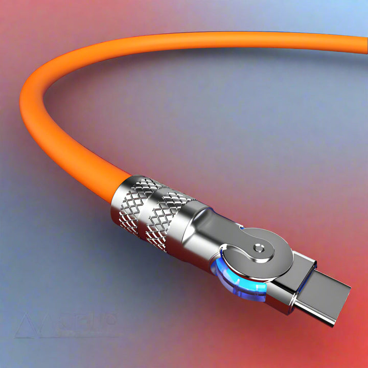 Effizientes 120W Daten- & Ladekabel, 180° drehbar, für schnelle Smartphone-Ladung.