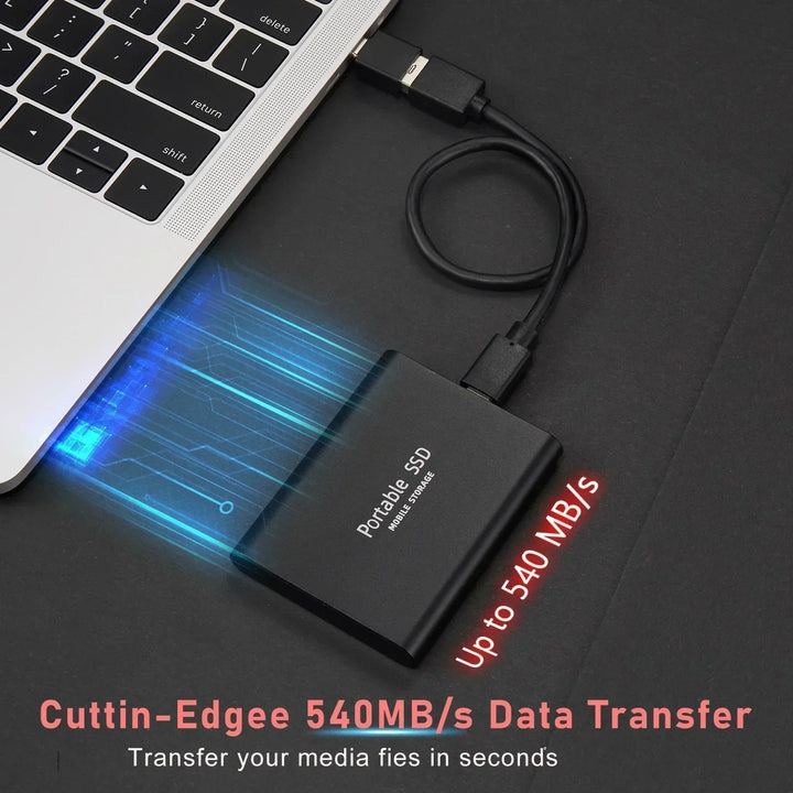 128GB externe USB-C SSD, High-Speed Datenspeicher für PC, Mac & Android. Stoßfest & tragbar.