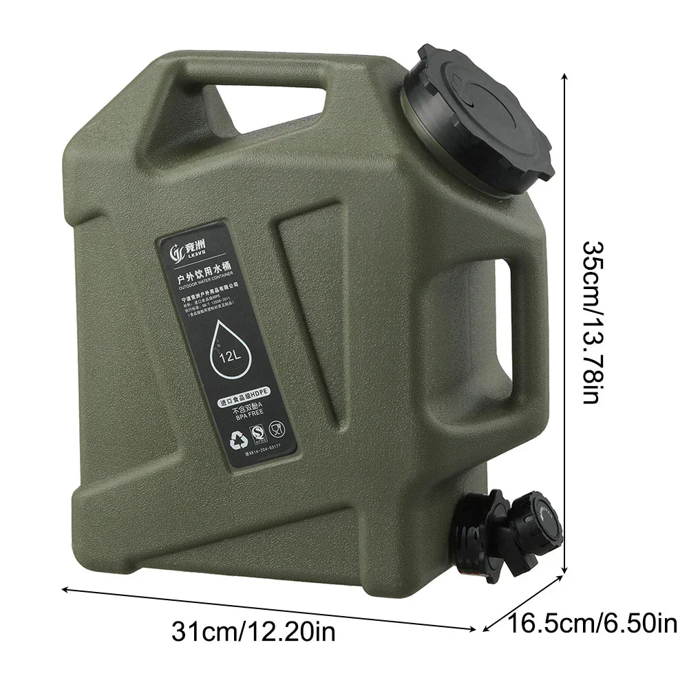 Langlebiger 12L Trinkwasserkanister für anspruchsvolle Outdoor-Einsätze und Camping.