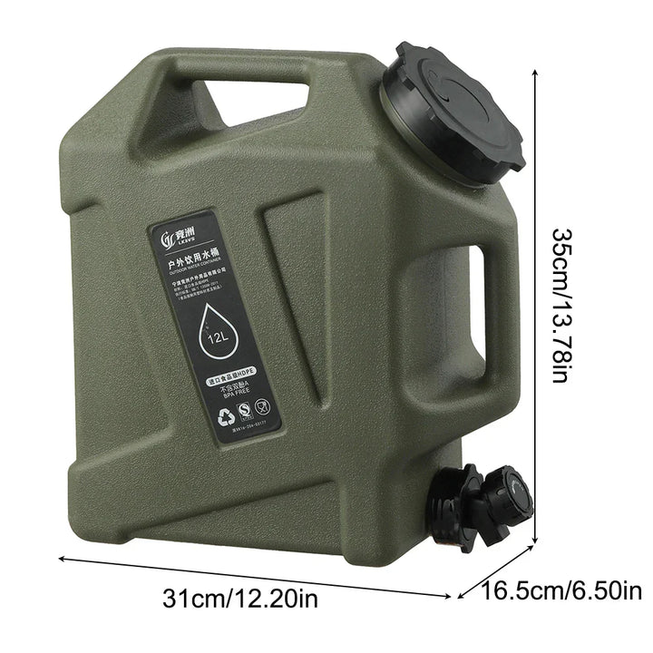 Langlebiger 12L Trinkwasserkanister für anspruchsvolle Outdoor-Einsätze und Camping.