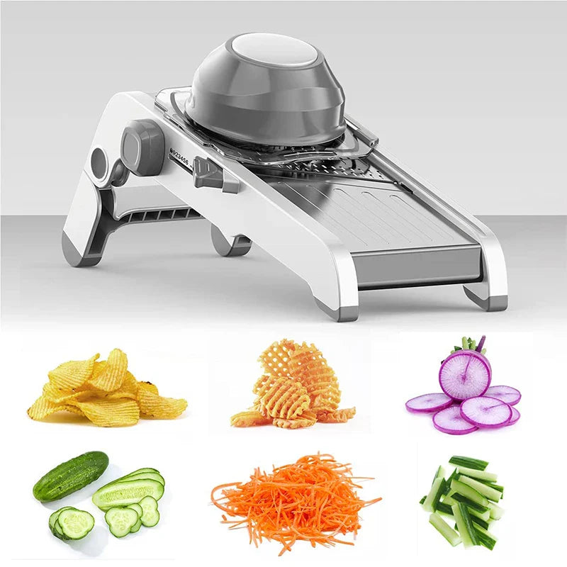Kompletter Küchenzubehör-Set: 18-in-1 Mandoline Gemüsehobel mit vielfältigen Schneidewerkzeugen.