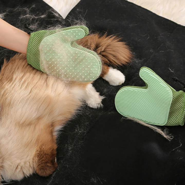 Komfortabler Katzenpflegehandschuh zur sanften Fellpflege und Haarentfernung, wichtiges Katzenzubehör.