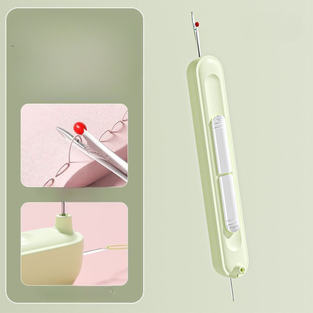 Effiziente 2-in-1 Einfädelhilfe für Nähzubehör. Ideal für Näh- & Bastelprojekte; spart Zeit beim Faden einfädeln.