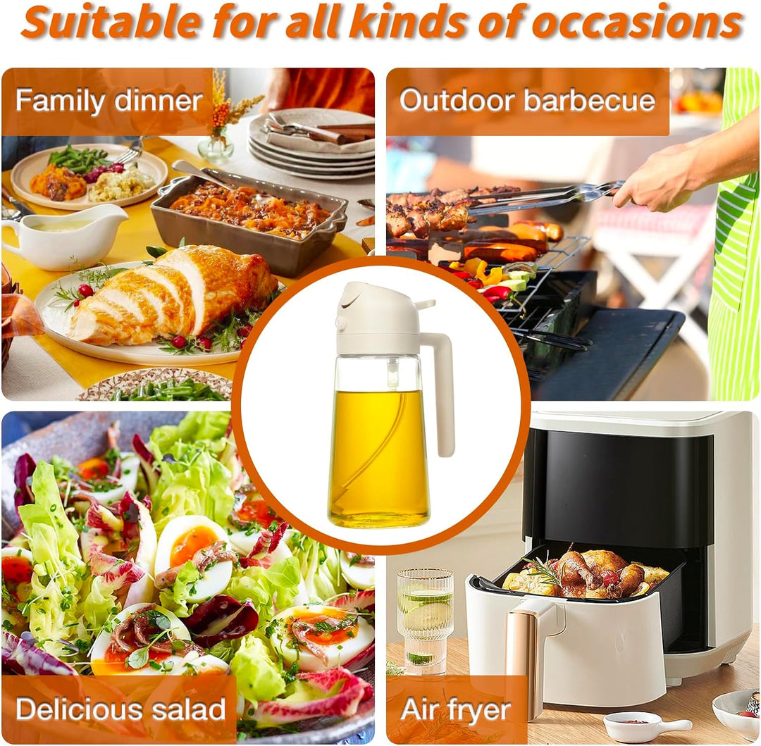 2-in-1 Olivenölsprüher DualSpray für präzises Kochen, gesundes Braten und Salate.
