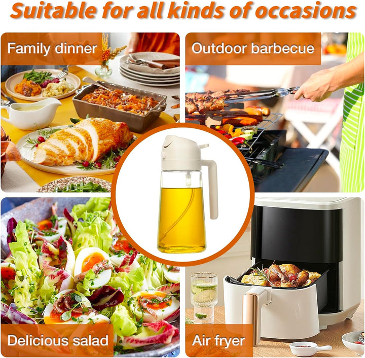 2-in-1 Olivenölsprüher DualSpray für präzises Kochen, gesundes Braten und Salate.