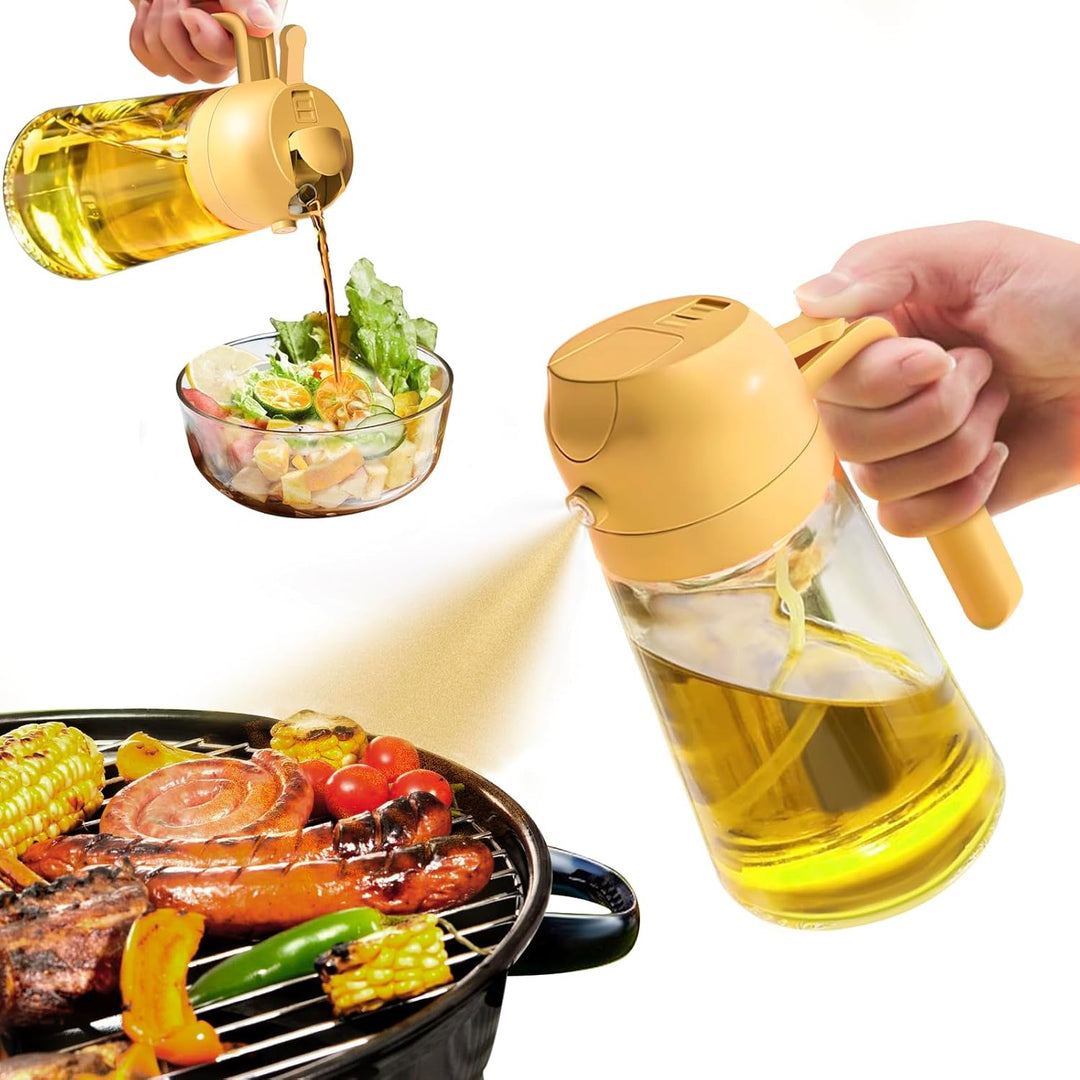 Gesundes Kochen leicht gemacht: Olivenölsprüher als Ölspender für präzise Portionierung.