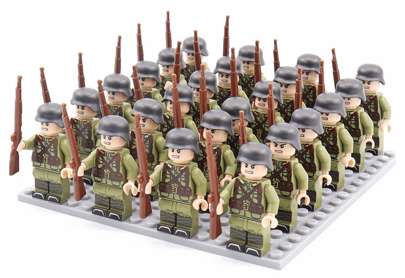 Historisches Militärfiguren-Bausteinset, 21-teilig, detailreich für Sammler und pädagogisches Spielzeug.