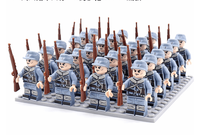 Detailreiche Baustein-Sammlerfigur aus dem 21-teiligen Set, ideal für historische Spielszenen.