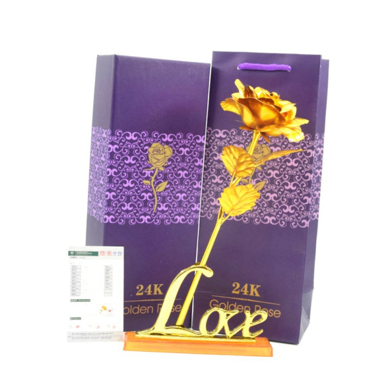 Symbol der ewigen Liebe: 24k vergoldete Rose in edler Geschenkverpackung.