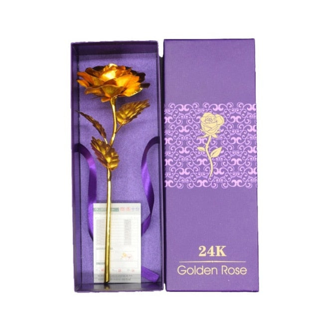 Ewige 24k Goldrose in luxuriöser Box mit Zertifikat; das perfekte elegante Geschenk für jeden Anlass.