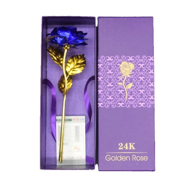 Exquisite 24k Goldrose, handgefertigt, in eleganter Box; ein luxuriöses Geschenk.