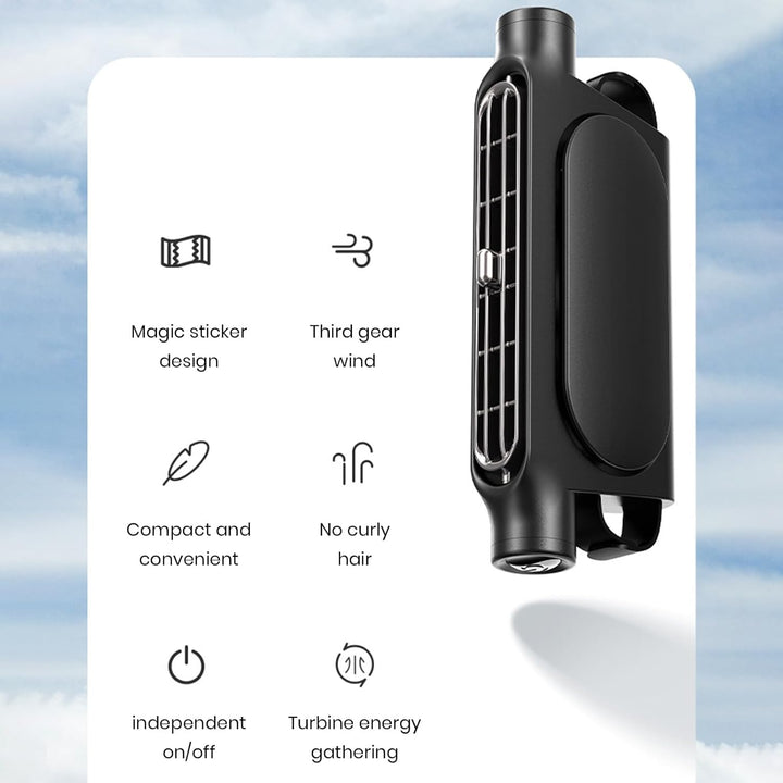 Hochwertiger USB Kühlventilator für die Autokopfstütze. Sorgt für frische Luft und Reisekomfort im Sommer.