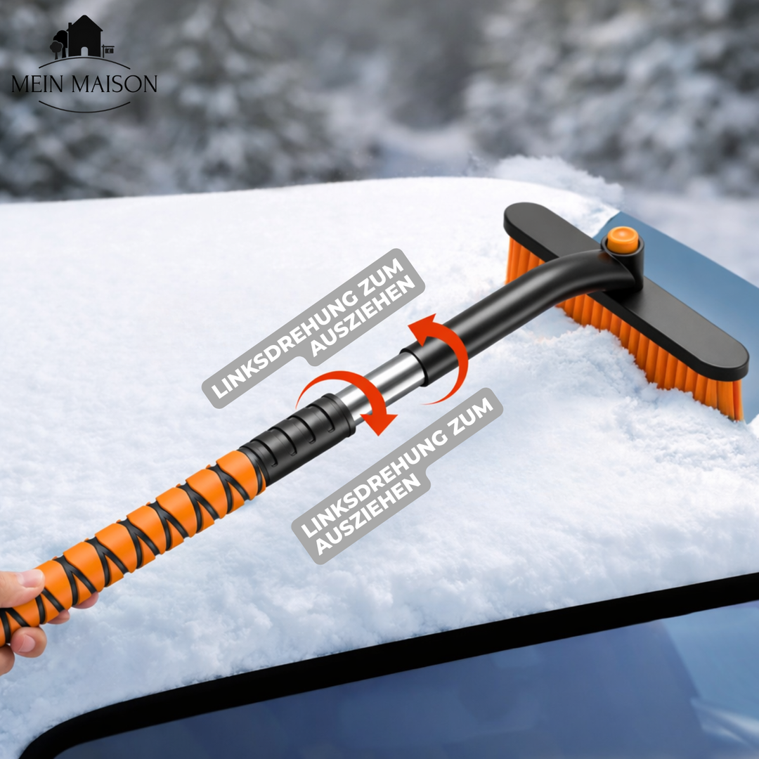 Robuste Schneebürste zur effizienten Auto-Fahrzeugreinigung im Winter, schützt den Lack vor Kratzern.