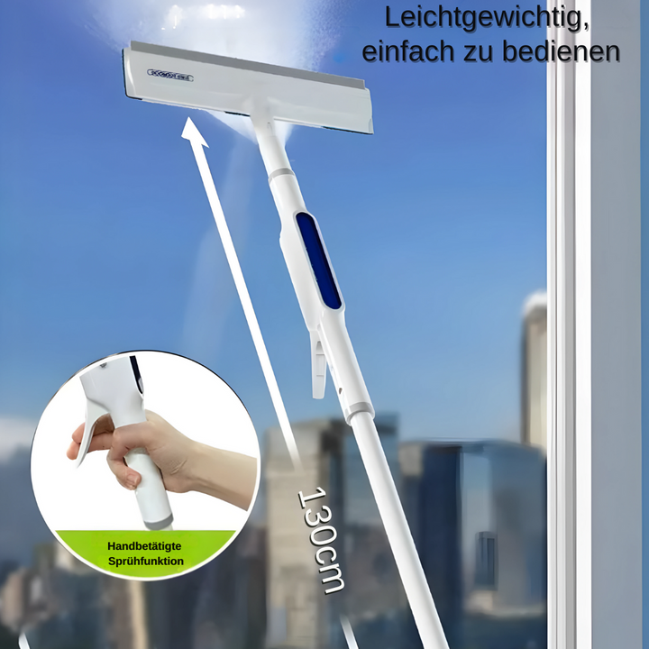 Multifunktionales Reinigungswerkzeug für streifenfreie Fenster und Spiegel. Einfache Handhabung.