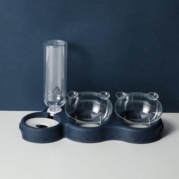 Multifunktionale Futterstation für Haustiere: Futternapf, Wasserspender und Futterbehälter in einem Design. Praktisch & stabil.