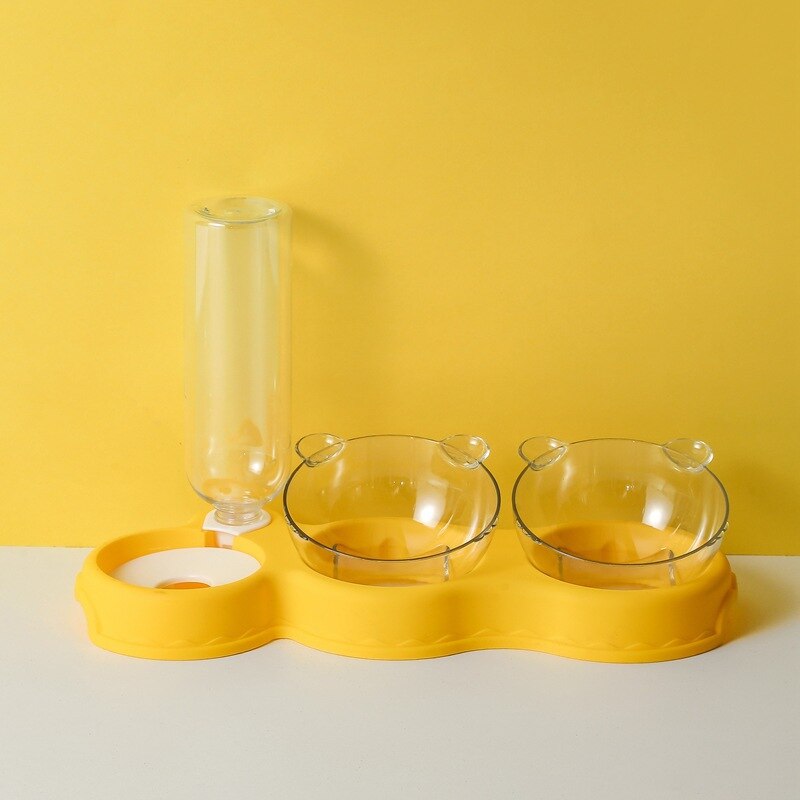 Ergonomischer Katzenfutternapf mit erhöhtem Design & automatischem Wasserspender zur Förderung der Tiergesundheit & Verdauung.