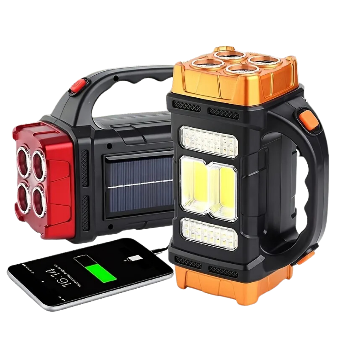 Survival Notfalllicht. Vielseitige Solartaschenlampe, Powerbank und LED-Leuchte für Notfallausrüstung & Outdoor.