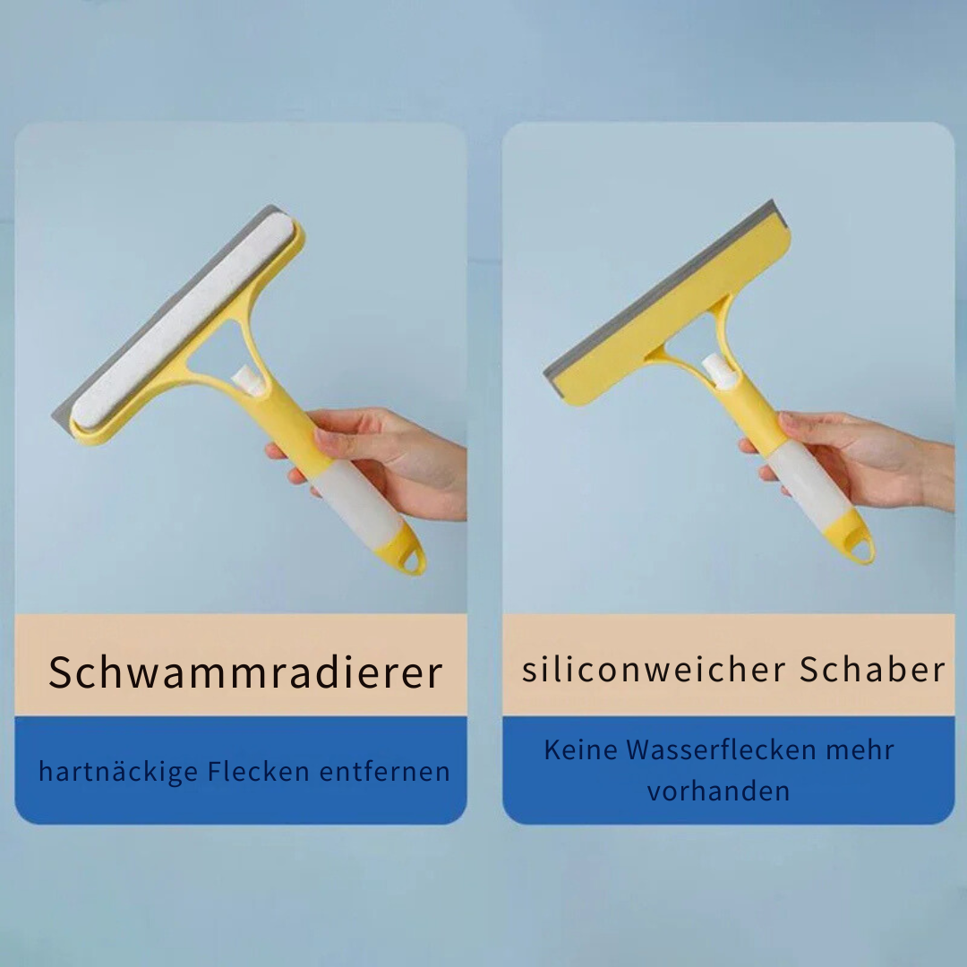 Detailansicht des praktischen Abziehers am 3-in-1 Reiniger für effizientes, streifenfreies Fensterputzen.