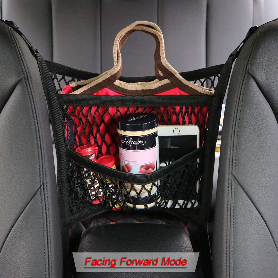 Reiseorganizer für längere Fahrten, schafft zusätzlichen Stauraum und hält das Auto aufgeräumt.