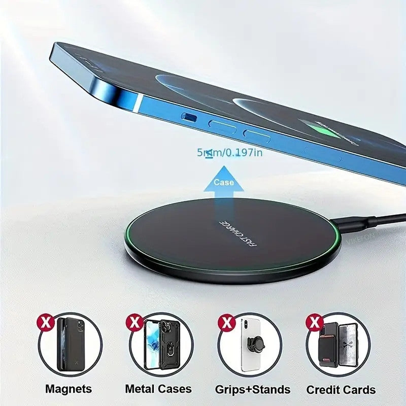 Elegantes Induktionsladepad für Smartphones, 30W kabelloses Schnellladegerät.