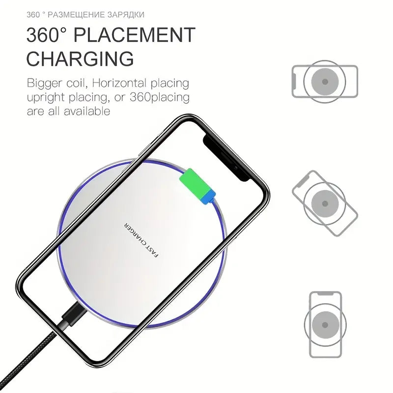 Modernes Qi-Ladepad 30W, drahtloses Schnellladegerät für Ihre Smartphones.