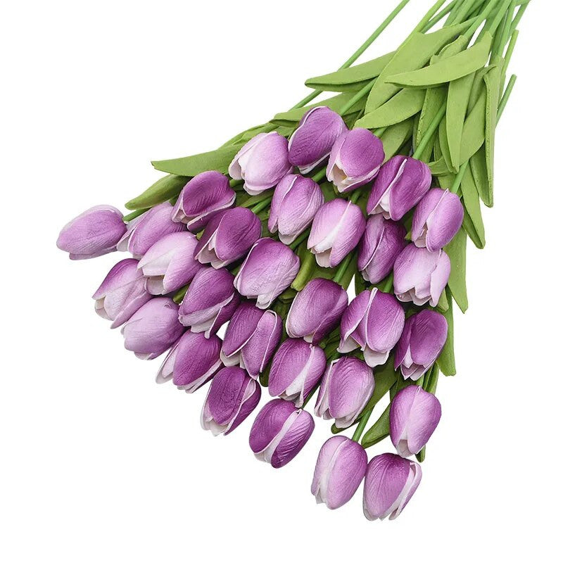 Wunderschöne Kunsttulpen, 31 Stück, ideal als frühlingshafte Tischdeko und Geschenkidee.