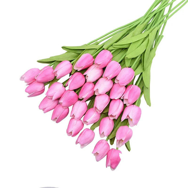 31 realistische Kunsttulpen, pflegeleicht & farbenfroh, ideal für stilvolle Blumendeko zuhause.