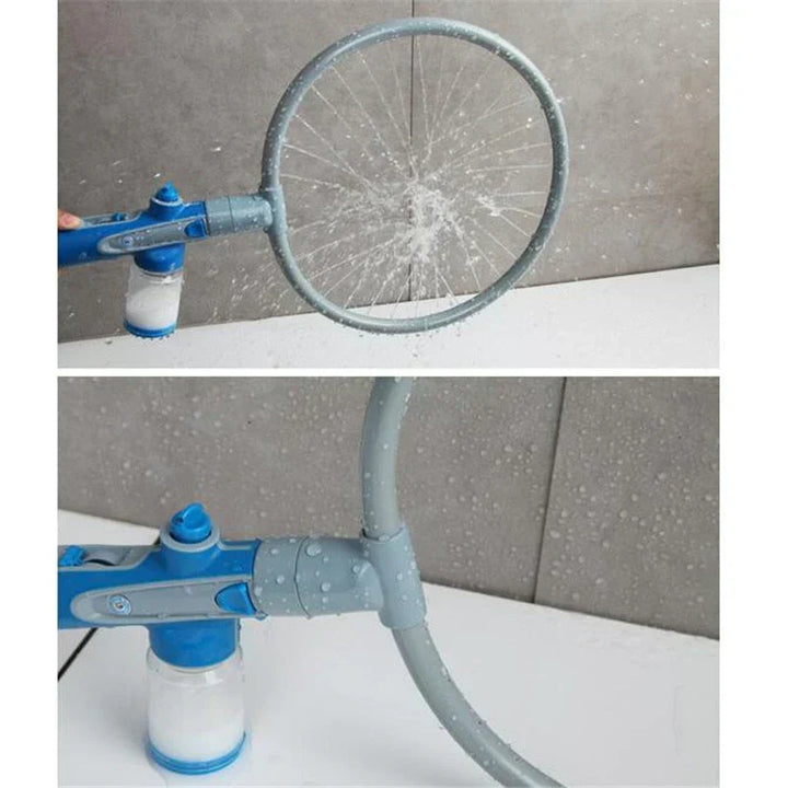 Blaues AquaPaws 360° Haustier-Duschwerkzeug, perfekt für gründliche Hundepflege & Fellreinigung.