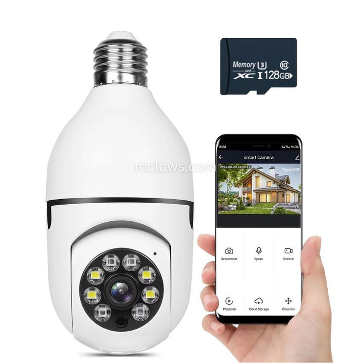 Smart Home IP-Kamera mit 360° Abdeckung, Full HD, Nachtsicht und präziser Bewegungserkennung.