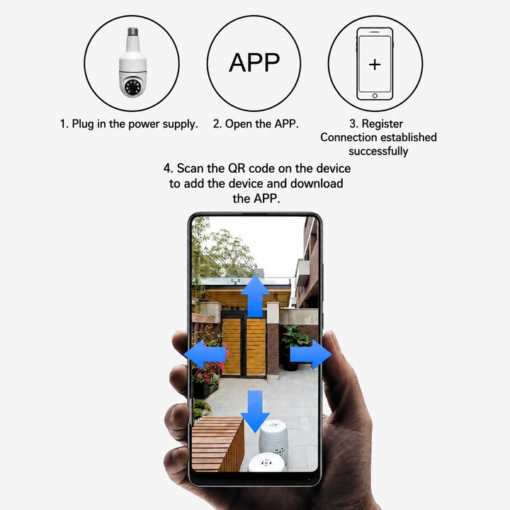 Zuverlässige Überwachung mit dieser 360° Full HD WLAN IP-Kamera und automatischer Nachtsicht.