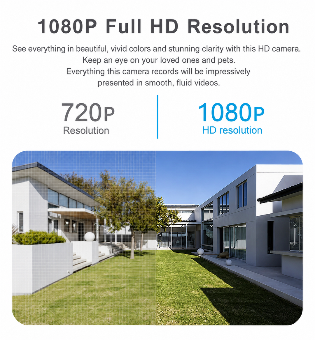 Full HD Überwachungskamera mit klarer Nachtsicht und WLAN für zuverlässige Sicherheit im Dunkeln.