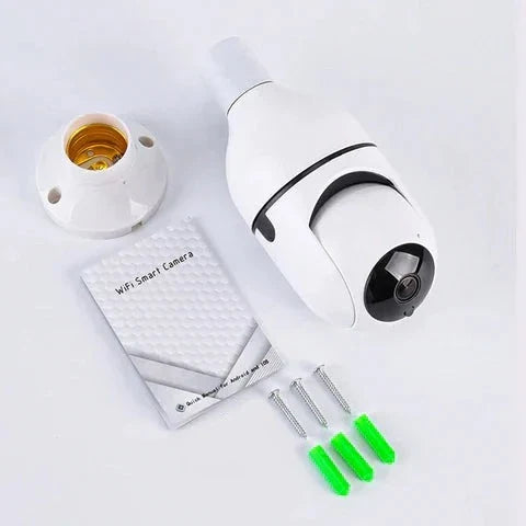 Smarte 360° Überwachungskamera, Full HD, WLAN, Nachtsicht für Innen- und Außenbereich.