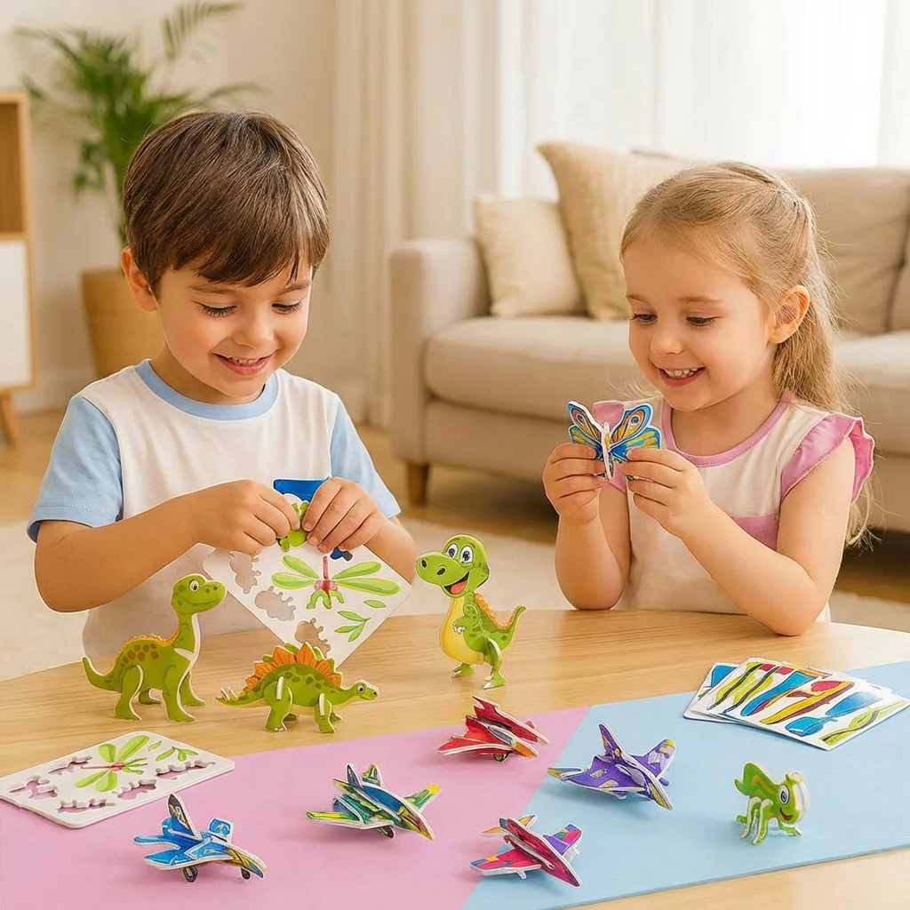 3D Cartoon Puzzle Set für Kinder: Schaumstoff-Lernspielzeug, fördert Kreativität & Entwicklung.
