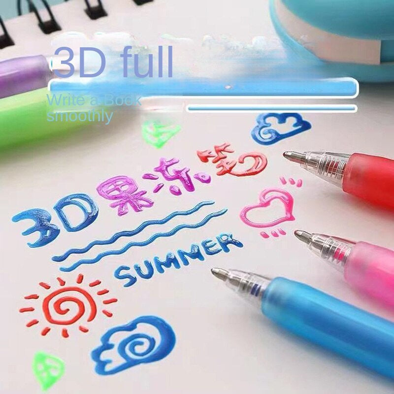 3D Gelstift-Set mit lebendigen Farben für kreative 3D-Kunstwerke; ideal für DIY und Zeichnen.