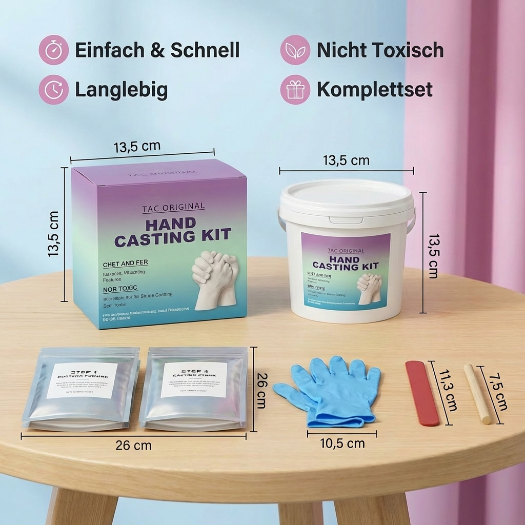 3D Gipsabdruck-Set für Familienmomente: Bleibende Erinnerungen schaffen. Ideal als Geschenk für Eltern.