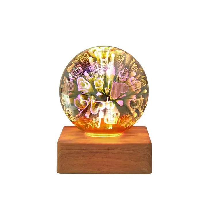 Elegante 3D Kristalllampe als Dekoleuchte. Erzeugt magisches Feuerwerkseffekt-Licht für stimmungsvolles Ambiente.