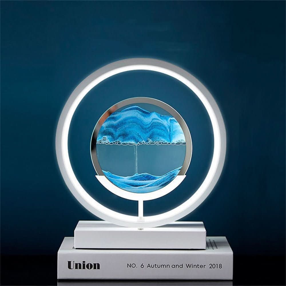 Dynamische 3D Sandkunst LED Lampe, ideal für entspannendes Wohnzimmer- oder Schlafzimmerambiente.