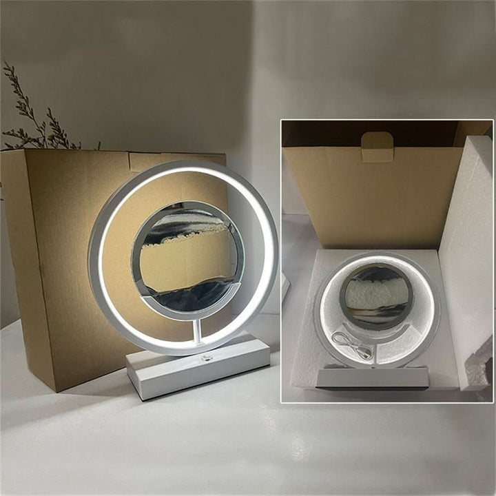 Einzigartige 3D Sandkunst Tischlampe mit wechselnder Szenerie, schafft entspannende Atmosphäre per USB.