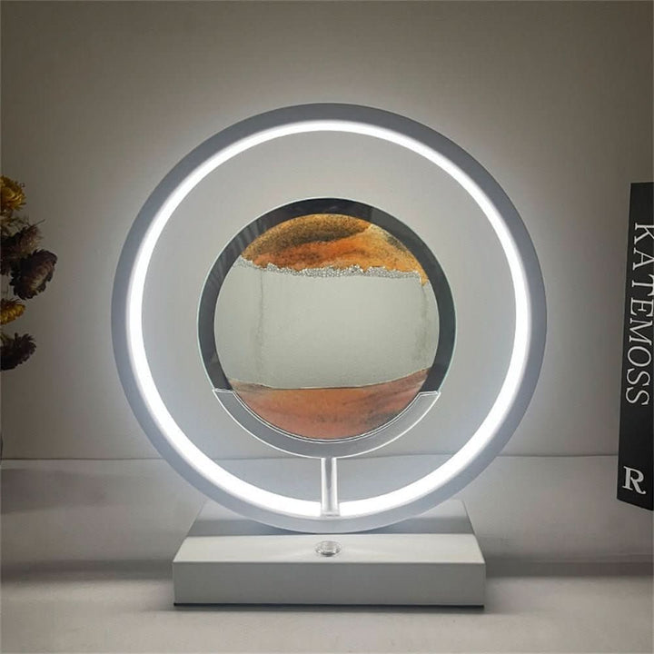 Faszinierende LED Sandkunst Lampe, projiziert dynamische 3D-Muster für entspannendes Lichtambiente.