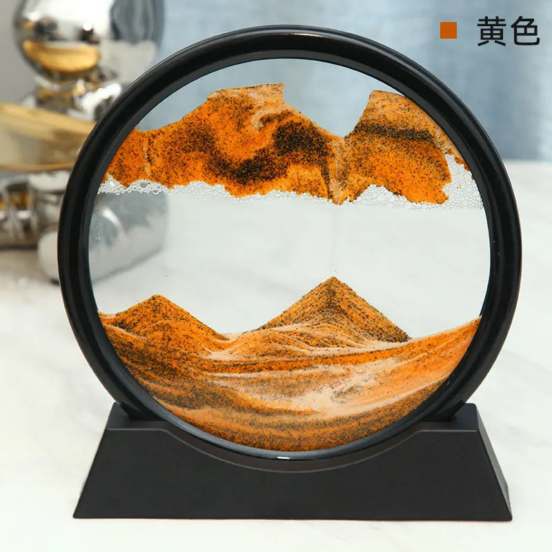 Entspannendes Aurelia Flow Sandbild: Dynamische Sandlandschaften im Glas zur Beruhigung und als Home-Dekoration.