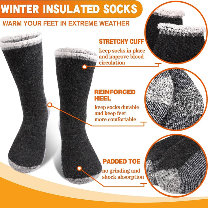 Warme Herren Wintersocken im 3er Set, Kälteschutz für Outdoor-Aktivitäten & Sport.