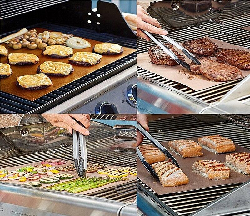 Wiederverwendbare Antihaft Grillmatten (3er Set) für Gasgrill & Backofen. Schützt Rost, erleichtert Reinigung.