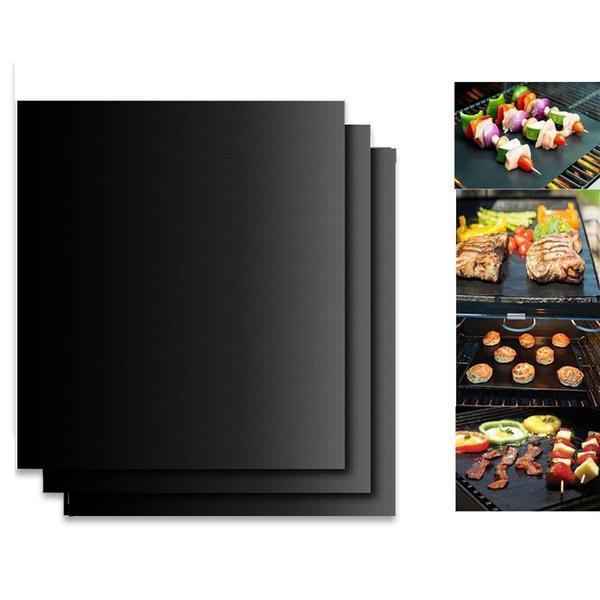 Antihaft Grillmatten Set (3 Stk.) für Camping & Outdoor. Schluss mit kleinen Teilen im Rost. Einfach abwaschbar.