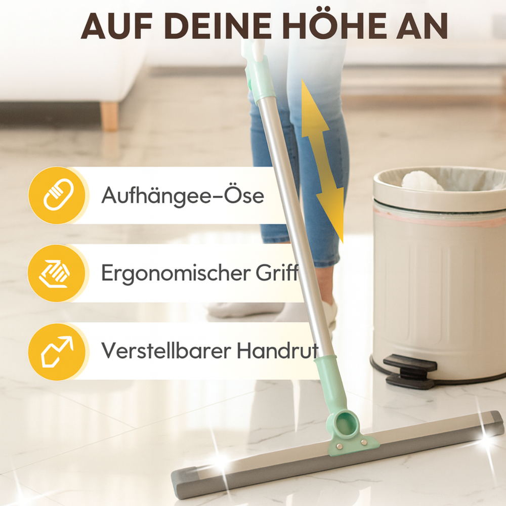 Ergonomischer 3in1 FlexWisch Bodenwischer; komfortabel für mühelose Reinigung im ganzen Haus.